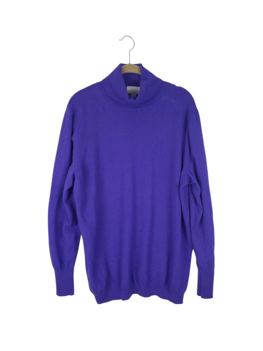 Pure Collection 100% Cashmere Turtleneck Sweater Purple Soft Cozy US Womens 18